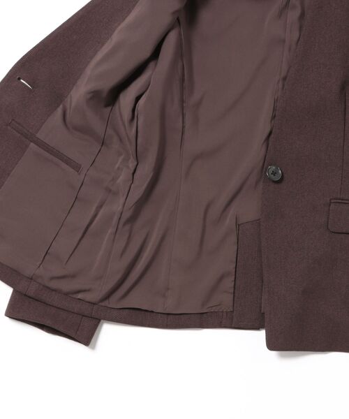 m.f.editorial(エムエフエディトリアル)の「【ストレッチ ウォッシャブル】m.f.エディトリアル レディース ノーカラー ジャケット + セミワイド パンツ ビジネス セットアップ スーツ ウーリッシュこげ茶(スーツセット・レディース・ダークウッド・S/LARGE/X-LARGE/MEDIUM)」の3枚目の写真
