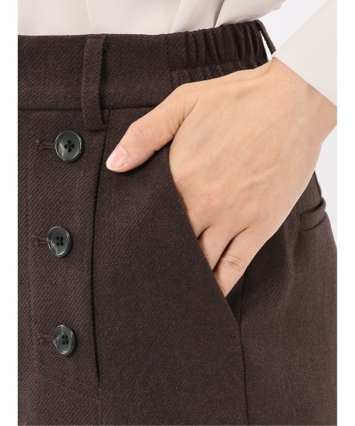 m.f.editorial(エムエフエディトリアル)の「【ストレッチ ウォッシャブル】m.f.エディトリアル レディース ノーカラー ジャケット + セミワイド パンツ ビジネス セットアップ スーツ ウーリッシュこげ茶(スーツセット・レディース・ダークウッド・S/LARGE/X-LARGE/MEDIUM)」の9枚目の写真