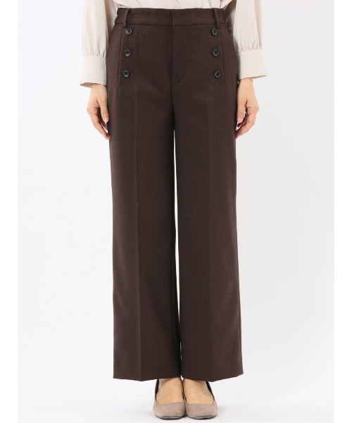 m.f.editorial(エムエフエディトリアル)の「【ストレッチ ウォッシャブル】m.f.エディトリアル レディース ノーカラー ジャケット + セミワイド パンツ ビジネス セットアップ スーツ ウーリッシュこげ茶(スーツセット・レディース・ダークウッド・S/LARGE/X-LARGE/MEDIUM)」の10枚目の写真