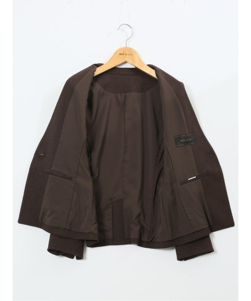 m.f.editorial（エムエフエディトリアル）の「【ストレッチ ウォッシャブル】m.f.エディトリアル レディース ノーカラー ジャケット + セミワイド パンツ ビジネス セットアップ スーツ ウーリッシュこげ茶（スーツセット・レディース・ダークウッド・S/LARGE/X-LARGE/MEDIUM）」の17枚目の写真