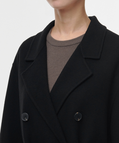 MUSINSA STANDARD WOMAN（ムシンサスタンダードウーマン）の「レディースカシミアブレンドハンドメイドダブルコート[ブラック]（チェスターコート・レディース・その他・LARGE/MEDIUM/X-SMALL）」の11枚目の写真