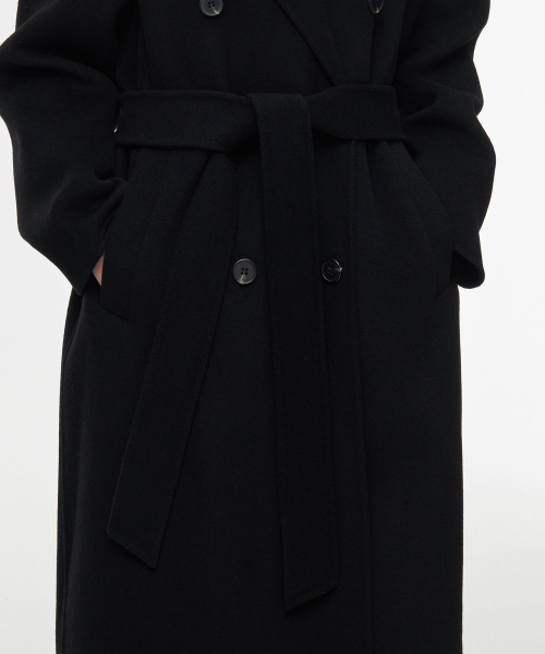 MUSINSA STANDARD WOMAN（ムシンサスタンダードウーマン）の「レディースカシミアブレンドハンドメイドダブルコート[ブラック]（チェスターコート・レディース・その他・LARGE/MEDIUM/X-SMALL）」の10枚目の写真