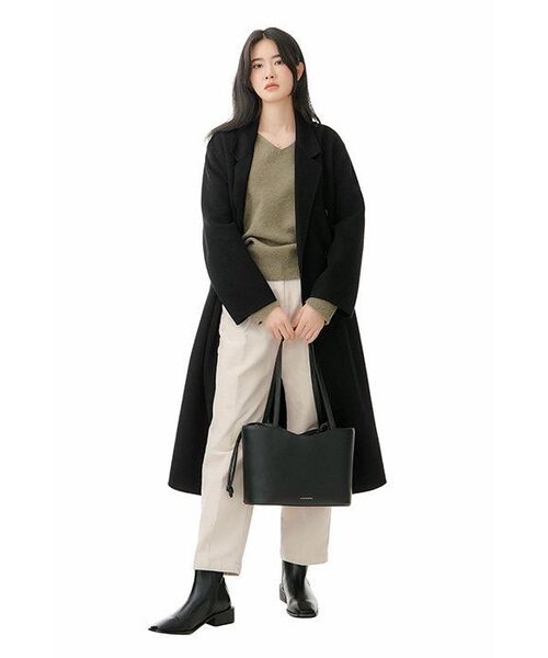 MUSINSA STANDARD WOMAN（ムシンサスタンダードウーマン）の「レディースカシミアブレンドハンドメイドダブルコート[ブラック]（チェスターコート・レディース・その他・LARGE/MEDIUM/X-SMALL）」の2枚目の写真