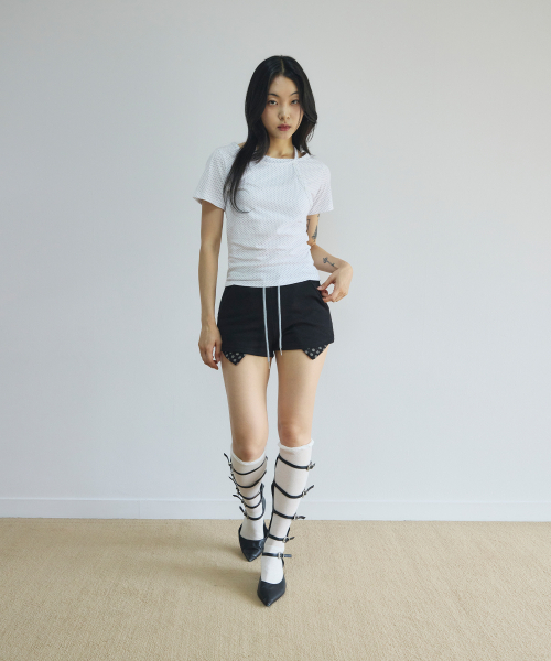 SLEEKGLOW（スリック グロウ）の「ロゴドットショートパンツ[ブラック]（その他パンツ・レディース・その他・SMALL/MEDIUM）」の4枚目の写真