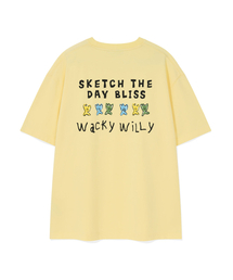 キキタイポグラフィ半袖Tシャツイエロー