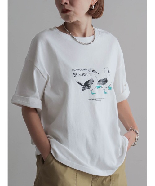 FIL DE FER（フィルデフェール）の「アオアシドリPT　半袖TEE（Tシャツ/カットソー・レディース・ホワイト/イエロー・FREE）」の2枚目の写真