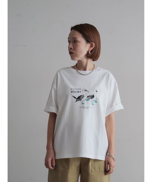 FIL DE FER（フィルデフェール）の「アオアシドリPT　半袖TEE（Tシャツ/カットソー・レディース・ホワイト/イエロー・FREE）」の4枚目の写真