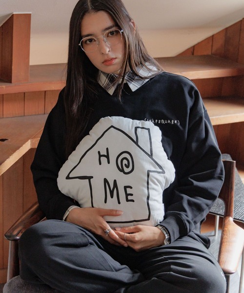 ALAND（エーランド）の「【UNISEX】 ALAND×INAPSQUARE／スウェットプルオーバー（ウラケ）（Tシャツ/カットソー・レディース・グレー/ブラック/ネイビー・LARGE/SMALL）」の2枚目の写真