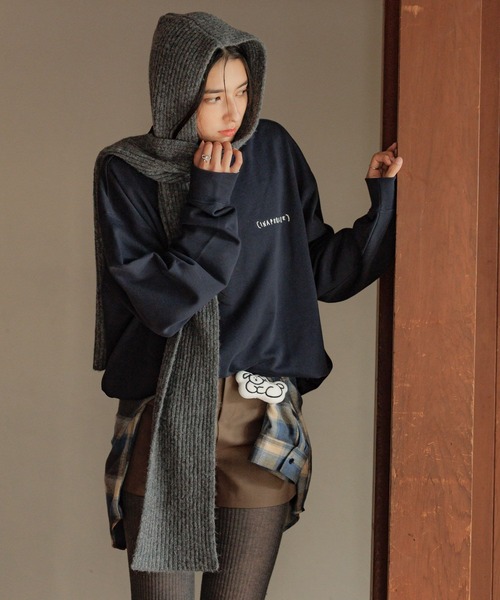 ALAND（エーランド）の「【UNISEX】 ALAND×INAPSQUARE／スウェットプルオーバー（ウラケ）（Tシャツ/カットソー・レディース・グレー/ブラック/ネイビー・LARGE/SMALL）」の14枚目の写真