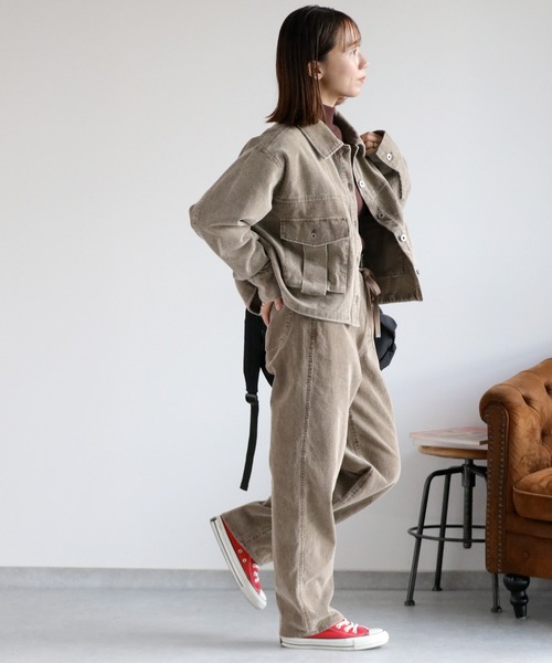 cepo（セポ）の「〈セットアップ対応〉11Ｗサルファーストレート コーデュロイパンツ（チノパンツ・レディース・グレー/チャコール/ベージュ・S/M/L）」の16枚目の写真