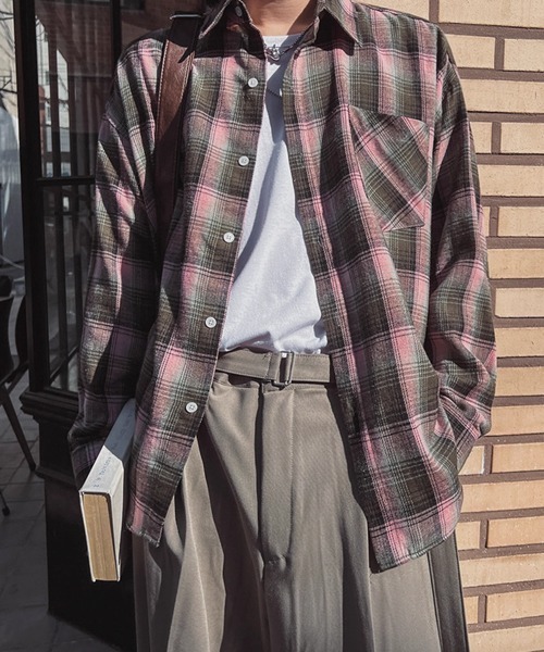 NOWLE(ノウル)の「【NOWLE】ソフトタッチ フランネル クラシカル チェックシャツ(シャツ/ブラウス・メンズ・ピンク/レッド・MEDIUM/LARGE)」の19枚目の写真