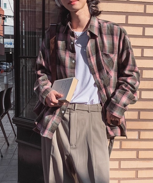 NOWLE(ノウル)の「【NOWLE】ソフトタッチ フランネル クラシカル チェックシャツ(シャツ/ブラウス・メンズ・ピンク/レッド・MEDIUM/LARGE)」の17枚目の写真