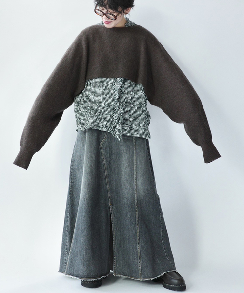 JOURNAL STANDARD LUXE(ジャーナルスタンダード ラックス)の「モヘヤMIXカタアゼ フリープル(その他トップス・レディース・ブラウン/レッド・FREE)」の3枚目の写真