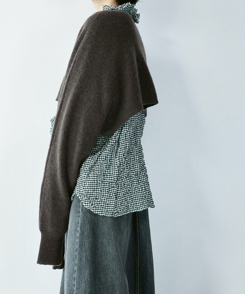 JOURNAL STANDARD LUXE(ジャーナルスタンダード ラックス)の「モヘヤMIXカタアゼ フリープル(その他トップス・レディース・ブラウン/レッド・FREE)」の6枚目の写真