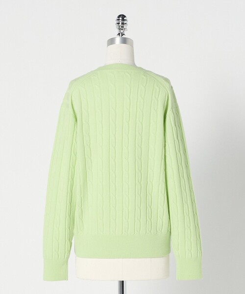 LOEFF(ロエフ)の「<LOEFF>カシミヤ ケーブル ニット(ニット/セーター・レディース・ライム/ライトグレー/パープル・FREE)」の6枚目の写真