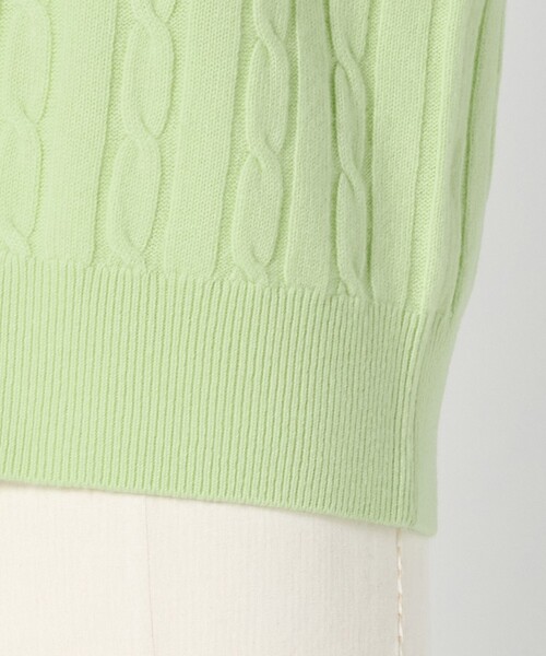 LOEFF(ロエフ)の「<LOEFF>カシミヤ ケーブル ニット(ニット/セーター・レディース・ライム/ライトグレー/パープル・FREE)」の4枚目の写真