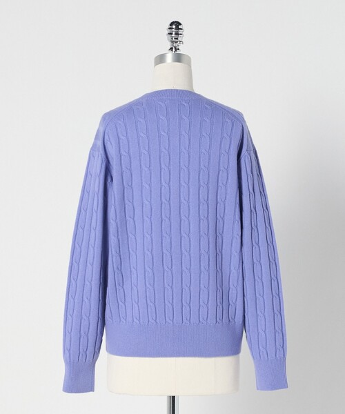 LOEFF(ロエフ)の「<LOEFF>カシミヤ ケーブル ニット(ニット/セーター・レディース・ライム/ライトグレー/パープル・FREE)」の9枚目の写真