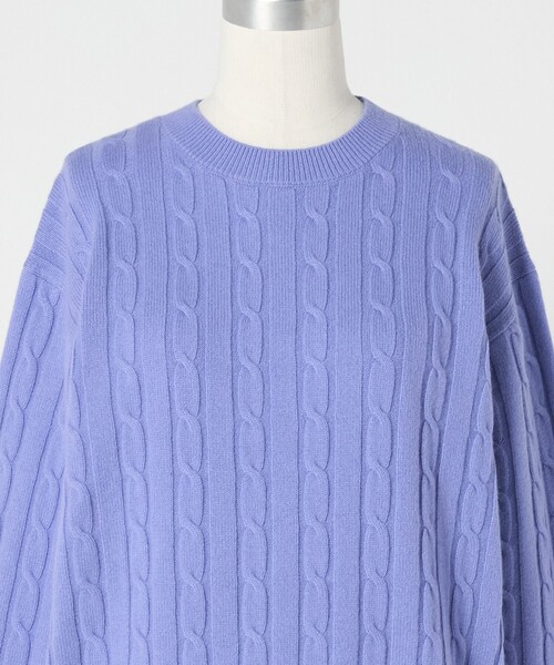 LOEFF(ロエフ)の「<LOEFF>カシミヤ ケーブル ニット(ニット/セーター・レディース・ライム/ライトグレー/パープル・FREE)」の10枚目の写真