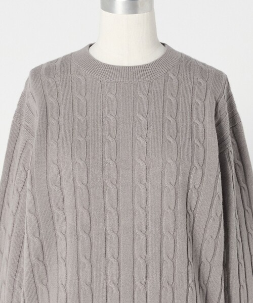 LOEFF(ロエフ)の「<LOEFF>カシミヤ ケーブル ニット(ニット/セーター・レディース・ライム/ライトグレー/パープル・FREE)」の13枚目の写真