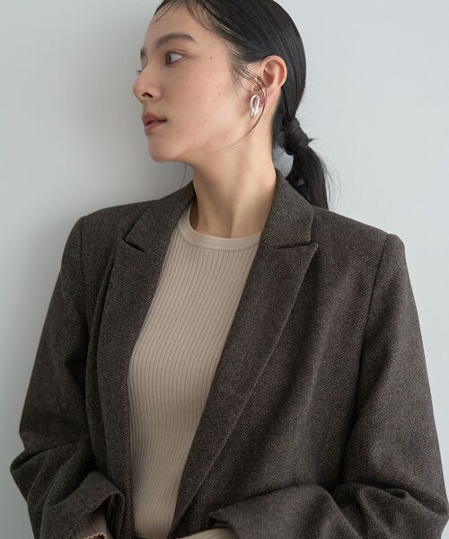 YECCA VECCA(イェッカヴェッカ)の「【尾崎紗代子×YECCA VECCA】ツイードテーラードジャケット(テーラードジャケット・レディース・ブラウン/チャコールグレー・FREE)」の18枚目の写真
