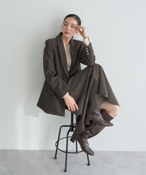 YECCA VECCA(イェッカヴェッカ)の「【尾崎紗代子×YECCA VECCA】ツイードテーラードジャケット(テーラードジャケット・レディース・ブラウン/チャコールグレー・FREE)」の22枚目の写真