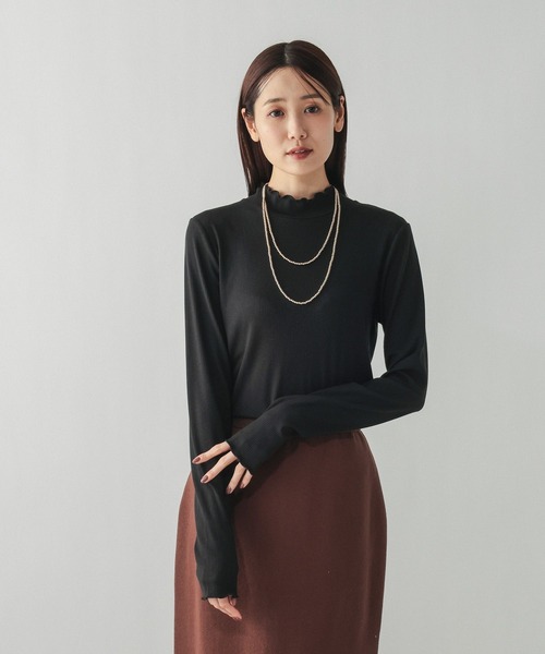 GLOBAL WORK(グローバルワーク)の「Fffit エフィット/メローリブハイネック長袖/612375(Tシャツ/カットソー・レディース・ホワイト/ブラウン系その他6/ブラック・SMALL/LARGE/MEDIUM/X-LARGE)」の22枚目の写真