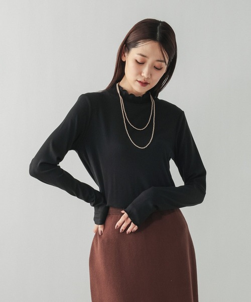 GLOBAL WORK(グローバルワーク)の「Fffit エフィット/メローリブハイネック長袖/612375(Tシャツ/カットソー・レディース・ホワイト/ブラウン系その他6/ブラック・SMALL/LARGE/MEDIUM/X-LARGE)」の19枚目の写真