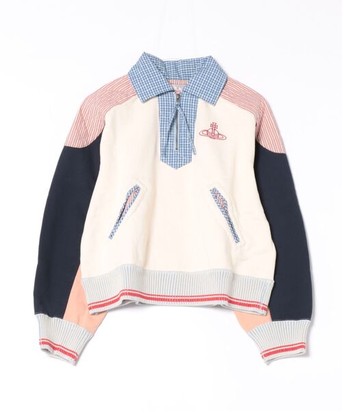 ﾏﾙﾁｶﾗｰﾌﾞﾛｯｷﾝｸﾞ裏毛ﾊｰﾌｼﾞｯﾌﾟﾄｯﾌﾟ（Tシャツ/カットソー）｜Vivienne