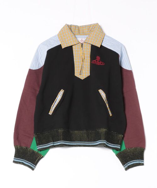 ﾏﾙﾁｶﾗｰﾌﾞﾛｯｷﾝｸﾞ裏毛ﾊｰﾌｼﾞｯﾌﾟﾄｯﾌﾟ（Tシャツ/カットソー）｜Vivienne