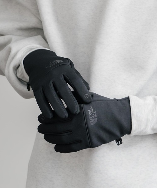 THE NORTH FACE（ザノースフェイス）の「THE NORTH FACE ザ・ノースフェイス ETIP RCYCLD GLV/スマホ タッチパネル対応 グローブ 五本指 手袋（手袋・メンズ・ブラック×ホワイト/ブラック/グレー・M/L）」の5枚目の写真