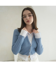 Shirt Layered Cable Cardigan - 5COL