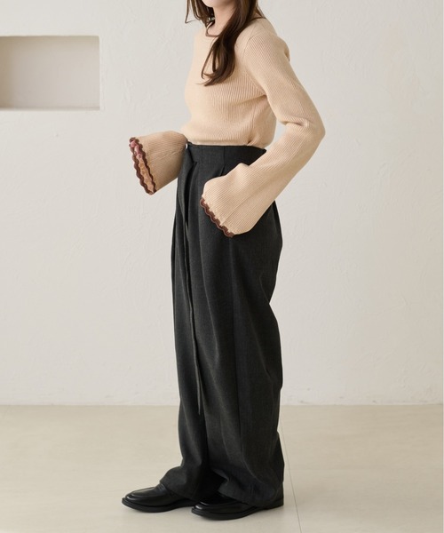 apres jour clair（アプレジュールクレア）の「【apres jour clair】配色杢リブニット（ニット/セーター・レディース・グリーン/ブラウン系その他/アイボリー・X-LARGE/フリー）」の22枚目の写真