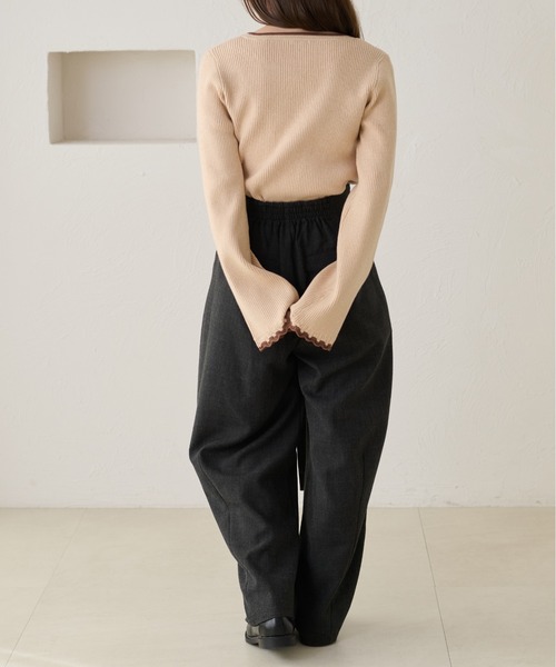 apres jour clair（アプレジュールクレア）の「【apres jour clair】配色杢リブニット（ニット/セーター・レディース・グリーン/ブラウン系その他/アイボリー・X-LARGE/フリー）」の21枚目の写真