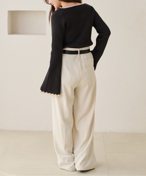 apres jour clair（アプレジュールクレア）の「【apres jour clair】配色杢リブニット（ニット/セーター・レディース・グリーン/ブラウン系その他/アイボリー・X-LARGE/フリー）」の8枚目の写真