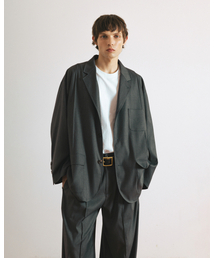 ANGLAN（アングラン）の「Pin-Tucked Blazer - Grey（テーラードジャケット）」