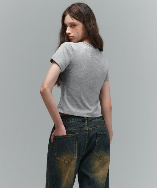 RANDOMOFF（ランダムオフ）の「BTB : WAVE WASHING JEANS [YELLOW MINUIT CORE]（デニムパンツ・レディース・イエロー×ブラック・X-SMALL/SMALL/MEDIUM/LARGE）」の3枚目の写真