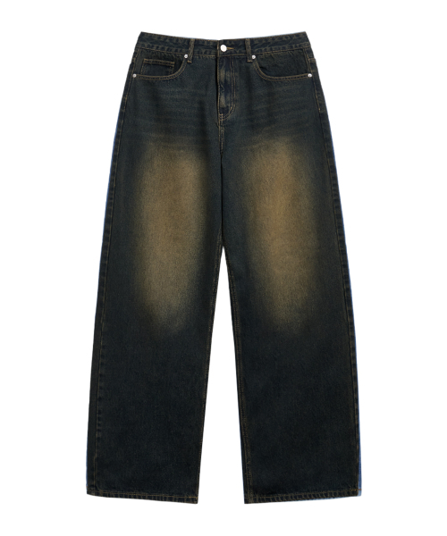 RANDOMOFF（ランダムオフ）の「BTB : WAVE WASHING JEANS [YELLOW MINUIT CORE]（デニムパンツ・レディース・イエロー×ブラック・X-SMALL/SMALL/MEDIUM/LARGE）」の4枚目の写真