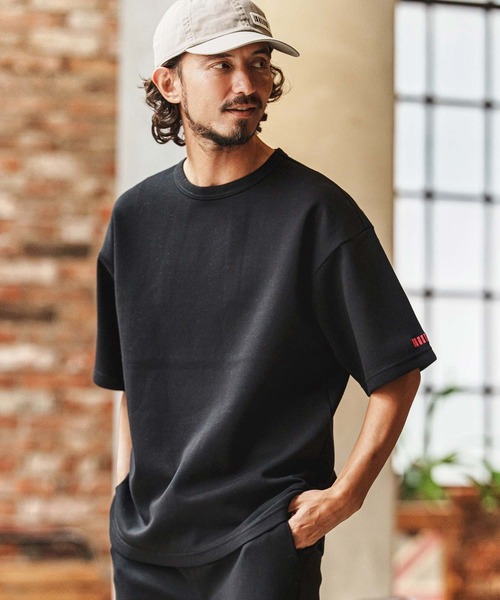 felkod（フィルコッド）の「mt10140-Barcode Embroidery Cardboard Knit Tee Tシャツ(F26S220)（Tシャツ/カットソー・メンズ・ホワイト/ブラック/グリーン・S/M/L/XL）」の2枚目の写真