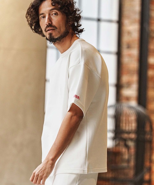 felkod（フィルコッド）の「mt10140-Barcode Embroidery Cardboard Knit Tee Tシャツ(F26S220)（Tシャツ/カットソー・メンズ・ホワイト/ブラック/グリーン・S/M/L/XL）」の4枚目の写真