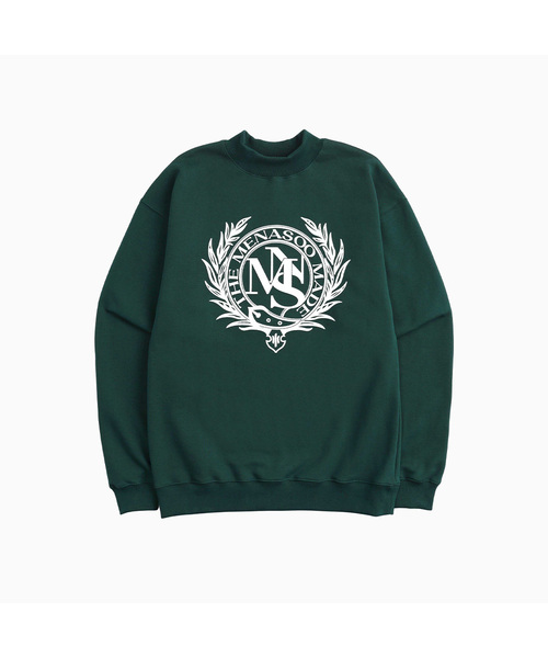 MENASOO(ミナス)の「UNISEX HERITAGE EMBLEM MOCK-NECK SWEATSHIRT GREEN(スウェット・レディース・その他・FREE)」の1枚目の写真
