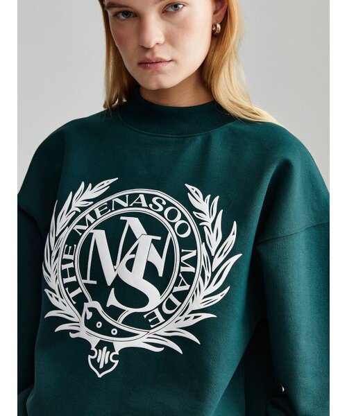MENASOO(ミナス)の「UNISEX HERITAGE EMBLEM MOCK-NECK SWEATSHIRT GREEN(スウェット・レディース・その他・FREE)」の10枚目の写真