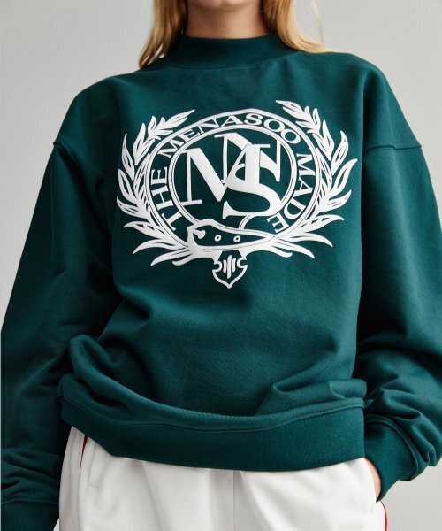 MENASOO(ミナス)の「UNISEX HERITAGE EMBLEM MOCK-NECK SWEATSHIRT GREEN(スウェット・レディース・その他・FREE)」の12枚目の写真