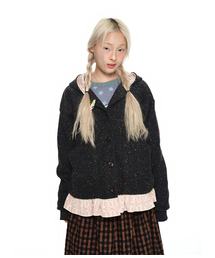 youthbath（ユースバース）の「Button-Up Hooded Jumper_charcoal（その他アウター）」