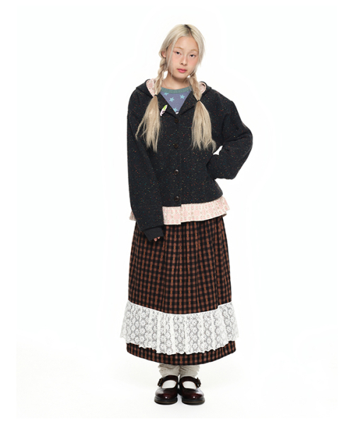 youthbath（ユースバース）の「Button-Up Hooded Jumper_charcoal（その他アウター・レディース・その他・SMALL/MEDIUM）」の5枚目の写真