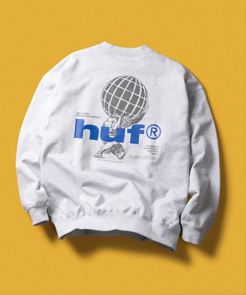 HUF(ハフ)の「COMMUNITY SUPPORT CREW(スウェット・メンズ・ブラック/アッシュ・S/M/L/XL/XXL)」の1枚目の写真