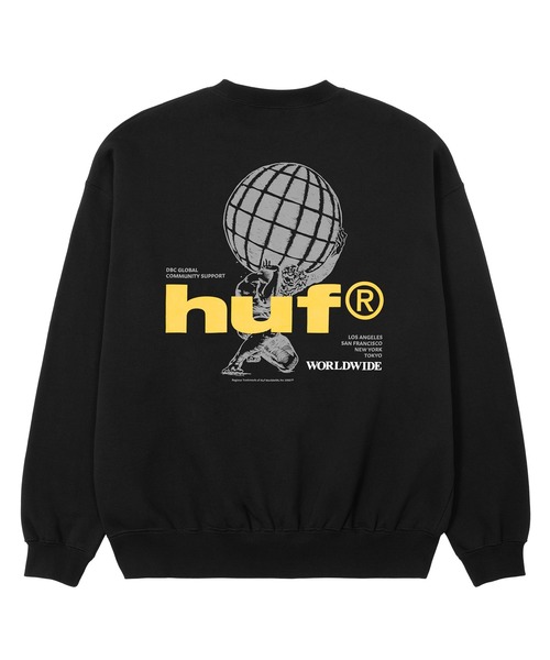 HUF(ハフ)の「COMMUNITY SUPPORT CREW(スウェット・メンズ・ブラック/アッシュ・S/M/L/XL/XXL)」の4枚目の写真