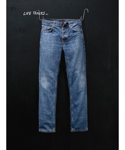 Nudie Jeans(ヌーディージーンズ)の「Nudie Jeans/ヌーディージーンズ Rad Rufus / ハイウエストレギュラーフィットジーンズ / Raw Tracks(デニムパンツ・メンズ・ライトインディゴブルー・29/34/33/32/31/30)」の1枚目の写真