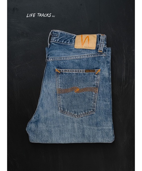 Nudie Jeans(ヌーディージーンズ)の「Nudie Jeans/ヌーディージーンズ Rad Rufus / ハイウエストレギュラーフィットジーンズ / Raw Tracks(デニムパンツ・メンズ・ライトインディゴブルー・29/34/33/32/31/30)」の5枚目の写真