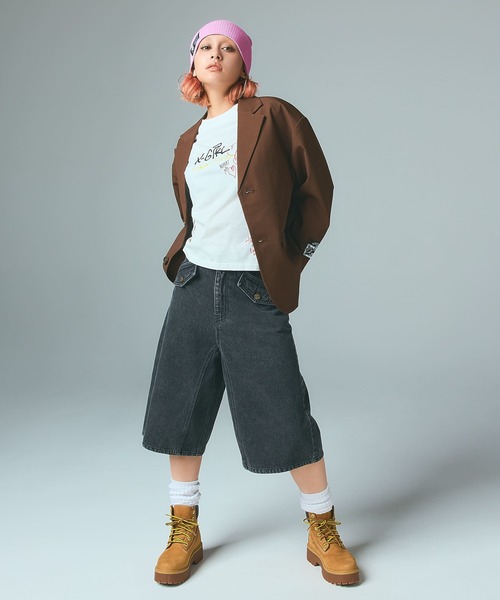 X-girl（エックスガール）の「FACE LABEL TAILORED JACKET（テーラードジャケット・レディース・ブラウン/ブラック・S/M）」の15枚目の写真