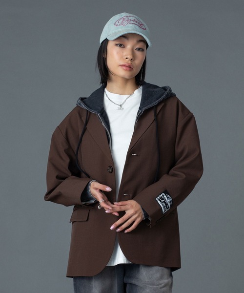 FACE LABEL TAILORED JACKET（テーラードジャケット）｜X-girl